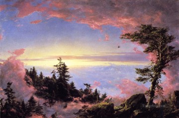  Sunrise Painting - Above the Clouds at Sunrise scenery Hudson River Frederic Edwin Church